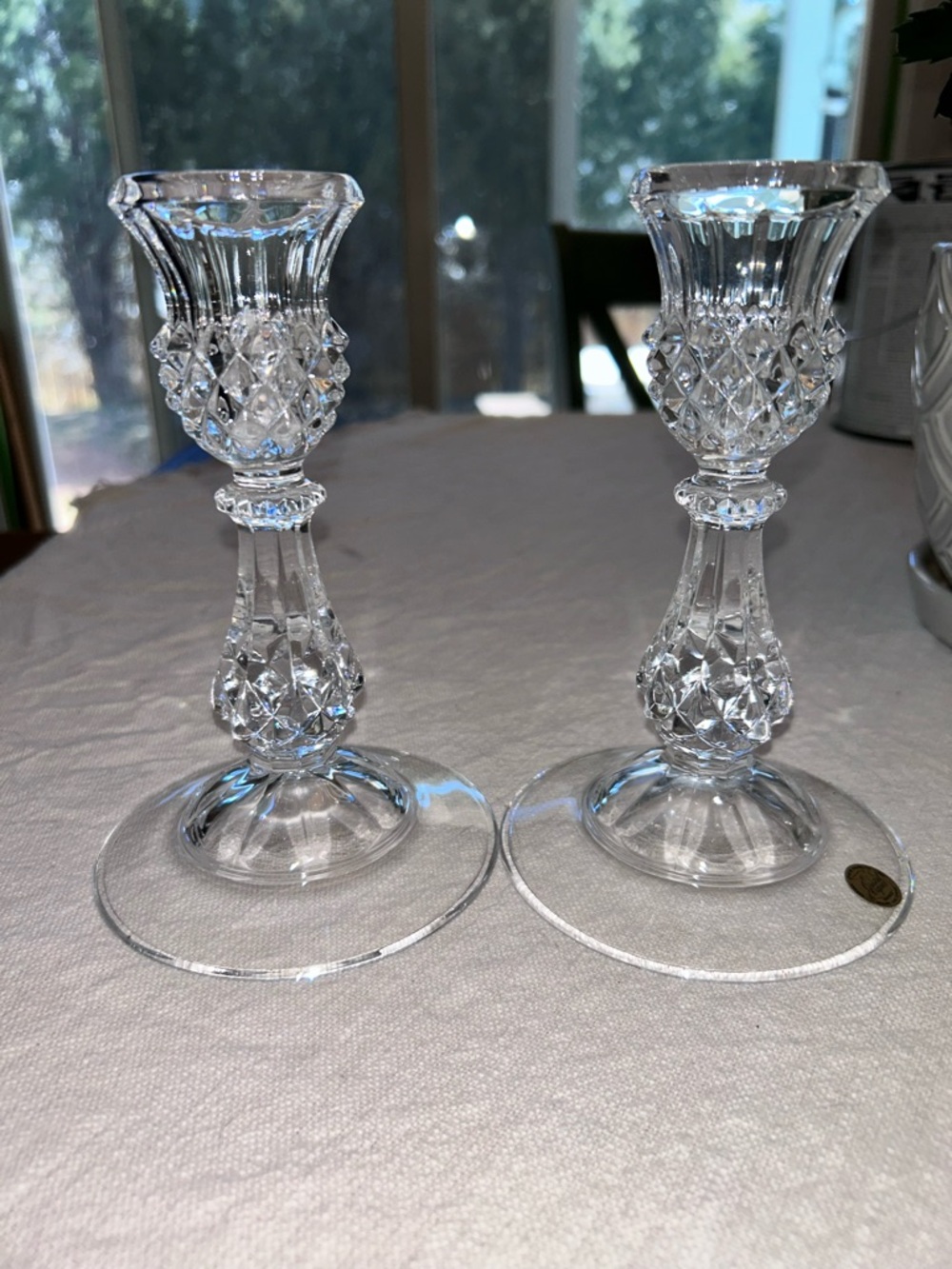 Vintage Cristal d'Arques candlestick holders (set of 2) longchamp pattern
